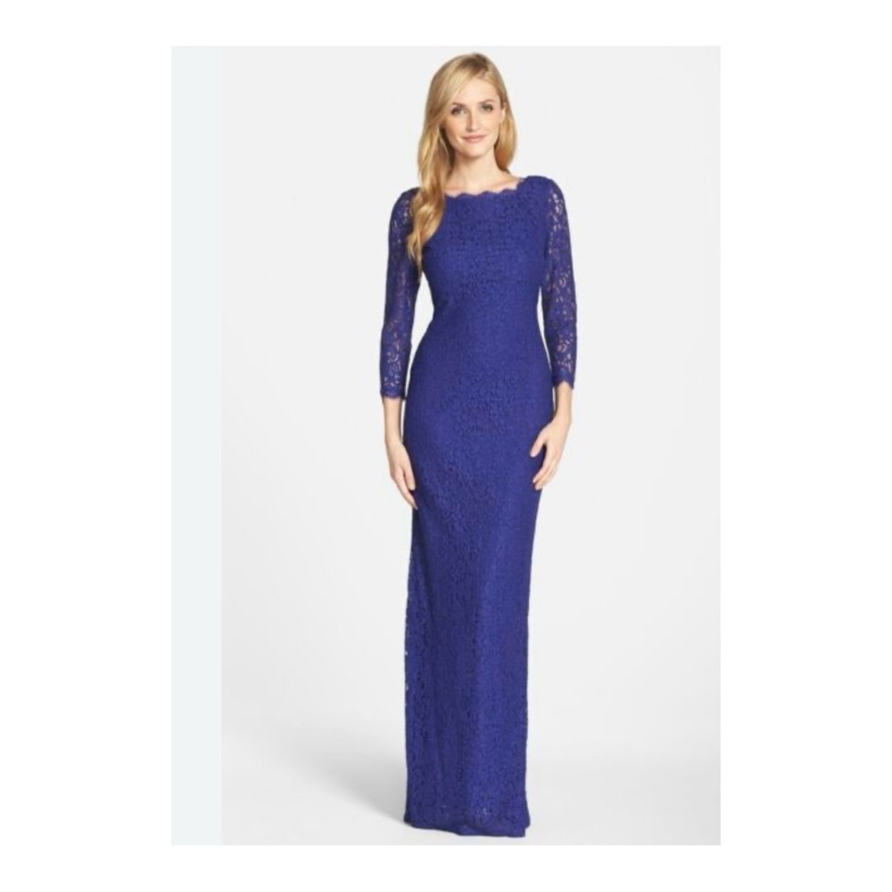 Adrianna Papel Blue Mermaid Gown Dress Size 10